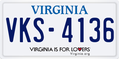 VA license plate VKS4136