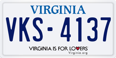 VA license plate VKS4137