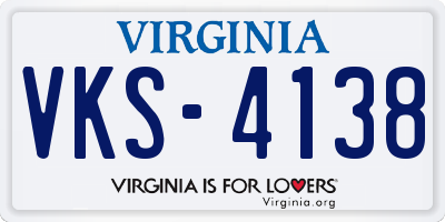 VA license plate VKS4138
