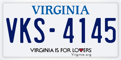 VA license plate VKS4145