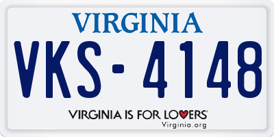 VA license plate VKS4148