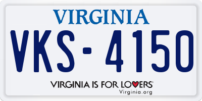 VA license plate VKS4150