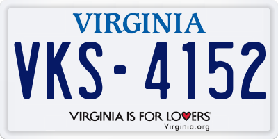 VA license plate VKS4152