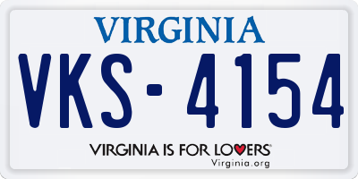 VA license plate VKS4154