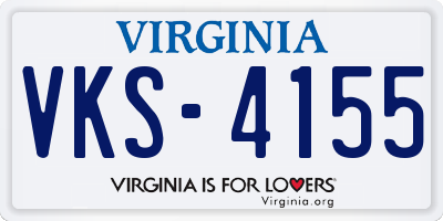 VA license plate VKS4155