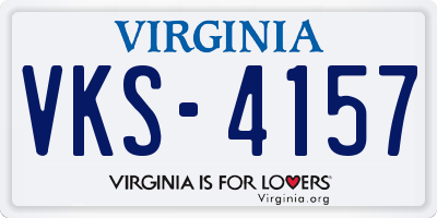 VA license plate VKS4157