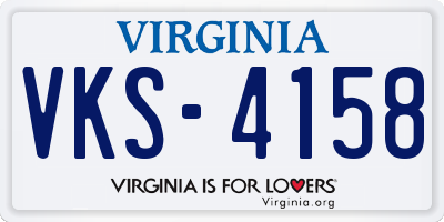 VA license plate VKS4158