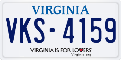 VA license plate VKS4159