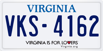 VA license plate VKS4162