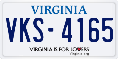 VA license plate VKS4165