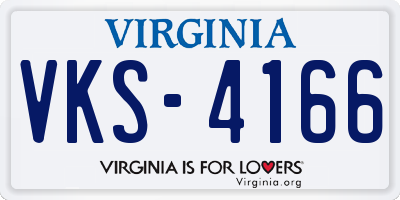 VA license plate VKS4166