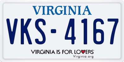 VA license plate VKS4167