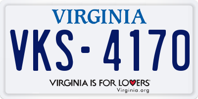 VA license plate VKS4170