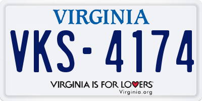 VA license plate VKS4174