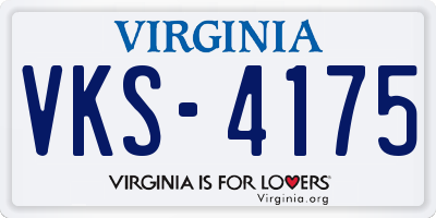 VA license plate VKS4175
