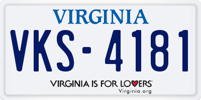 VA license plate VKS4181