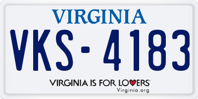 VA license plate VKS4183