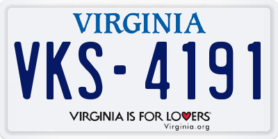 VA license plate VKS4191