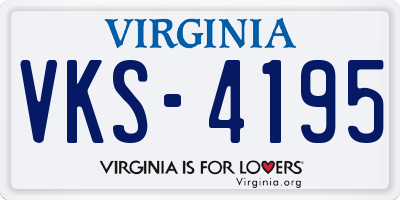 VA license plate VKS4195