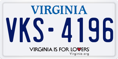 VA license plate VKS4196