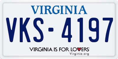 VA license plate VKS4197
