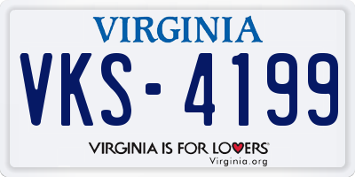 VA license plate VKS4199