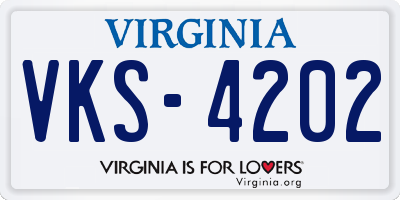 VA license plate VKS4202