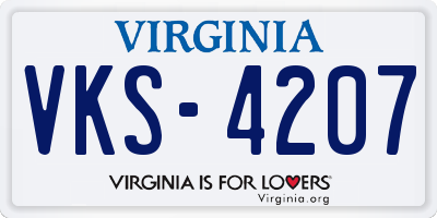 VA license plate VKS4207