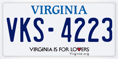 VA license plate VKS4223