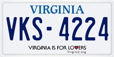 VA license plate VKS4224
