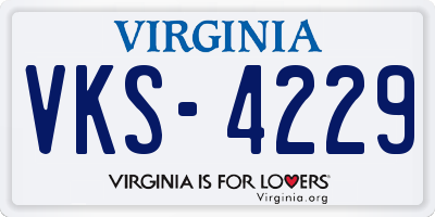 VA license plate VKS4229