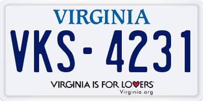 VA license plate VKS4231