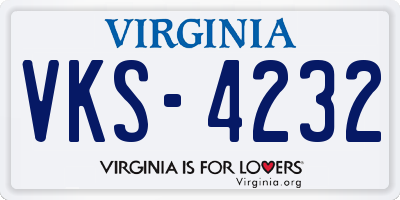 VA license plate VKS4232