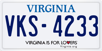 VA license plate VKS4233