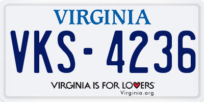 VA license plate VKS4236