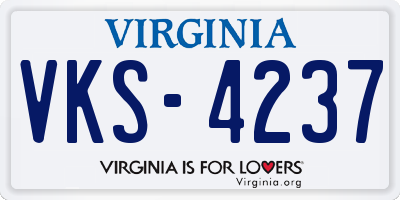 VA license plate VKS4237