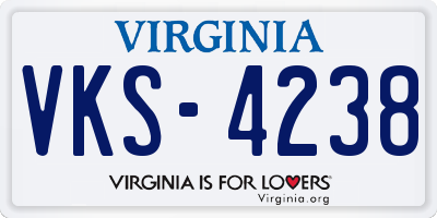 VA license plate VKS4238
