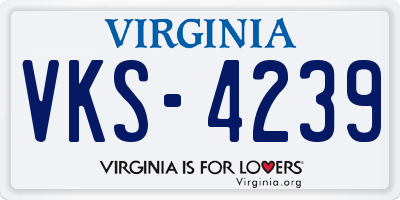VA license plate VKS4239