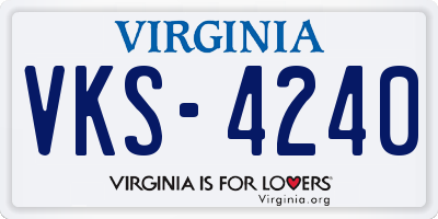 VA license plate VKS4240