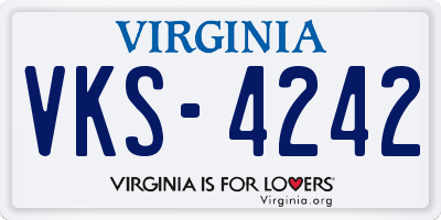 VA license plate VKS4242