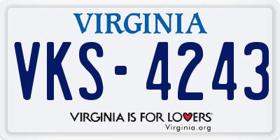 VA license plate VKS4243