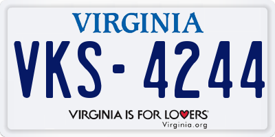 VA license plate VKS4244