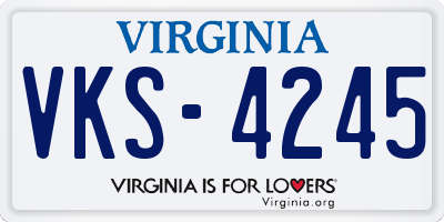 VA license plate VKS4245