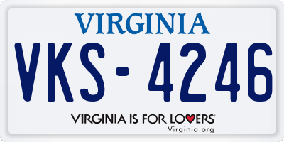 VA license plate VKS4246