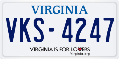 VA license plate VKS4247