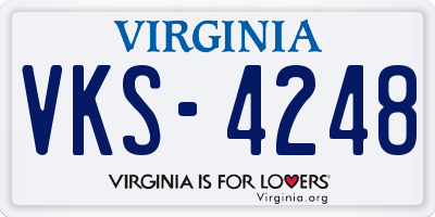 VA license plate VKS4248