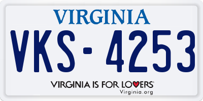 VA license plate VKS4253
