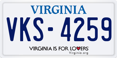 VA license plate VKS4259