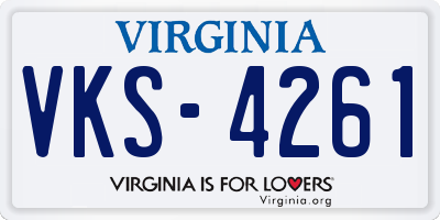 VA license plate VKS4261