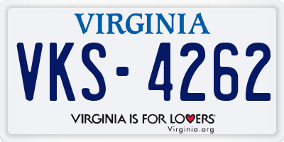 VA license plate VKS4262